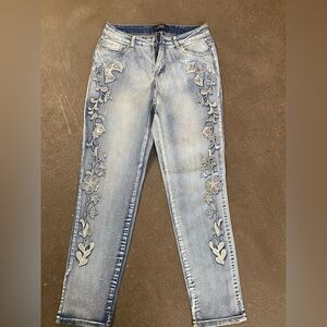 Midnight Velvet Light Blue Embroidered Jeans